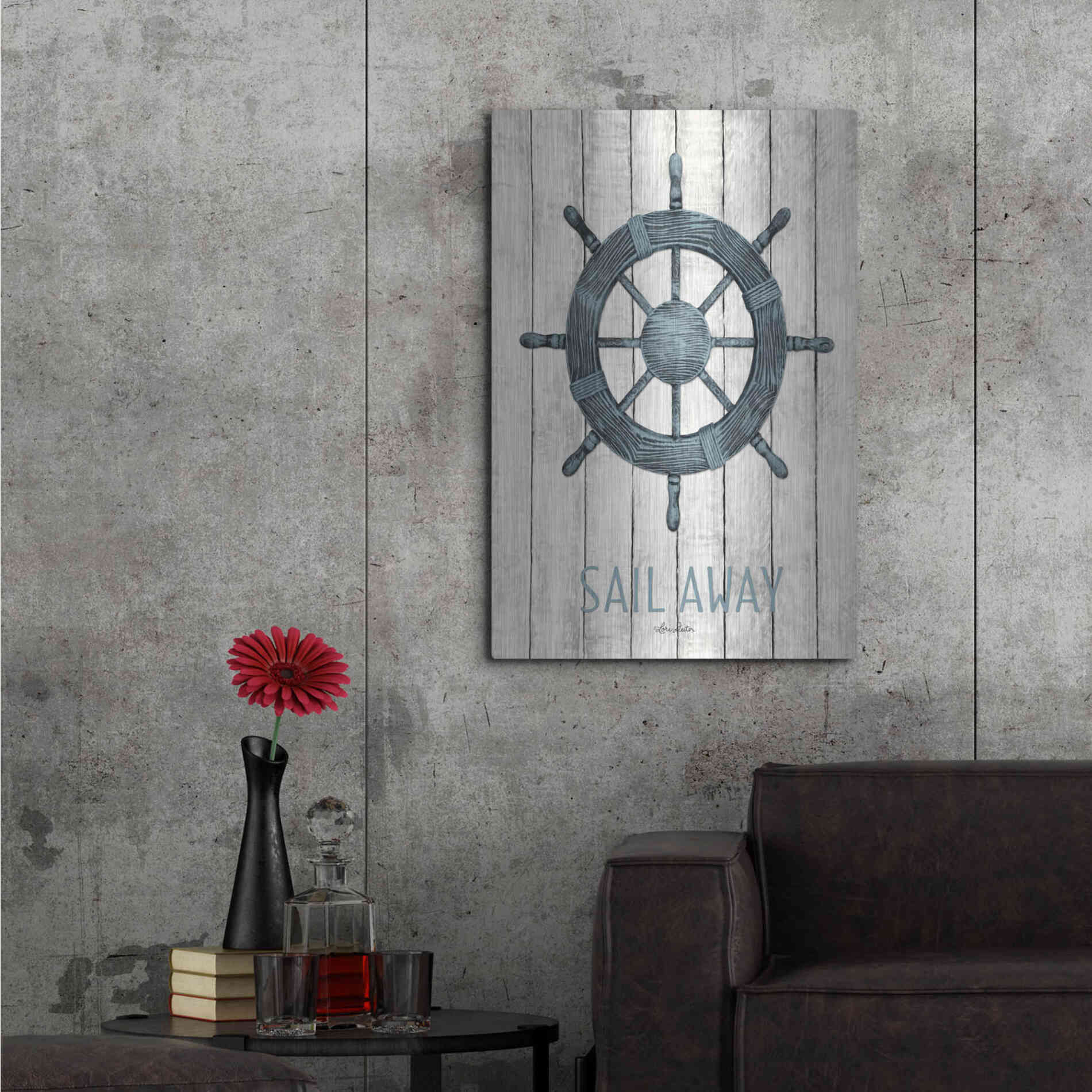 Luxe Metal Art 'Sail Away' by Lori Deiter, Metal Wall Art,24x36