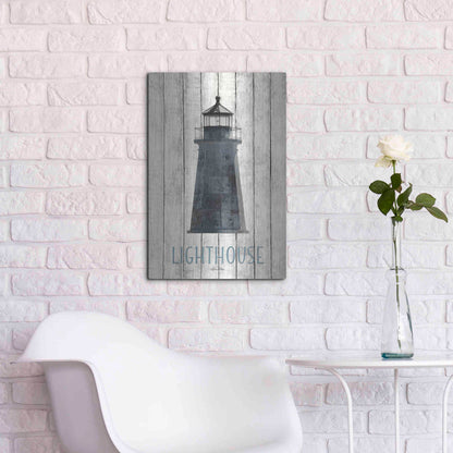 Luxe Metal Art 'Lighthouse' by Lori Deiter, Metal Wall Art,16x24