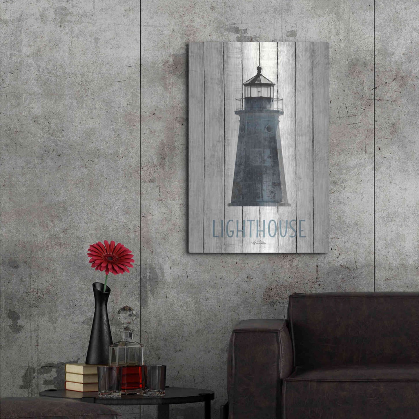 Luxe Metal Art 'Lighthouse' by Lori Deiter, Metal Wall Art,24x36