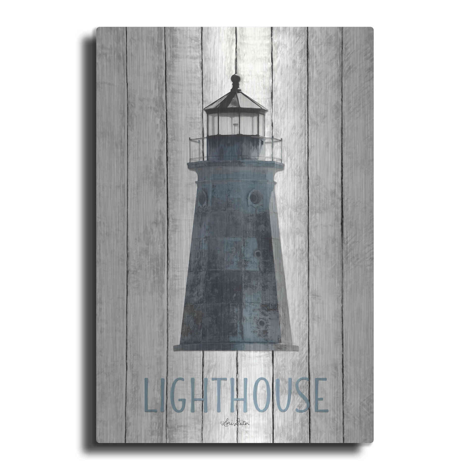 Luxe Metal Art 'Lighthouse' by Lori Deiter, Metal Wall Art