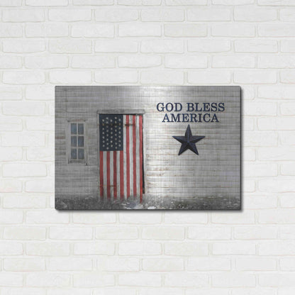 Luxe Metal Art 'God Bless American Flag' by Lori Deiter, Metal Wall Art,36x24