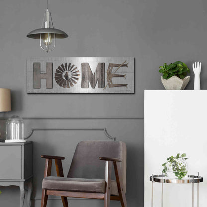 Luxe Metal Art 'Rustic Home II' by Lori Deiter, Metal Wall Art,36x12