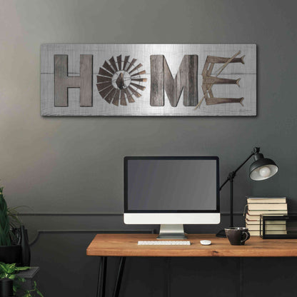 Luxe Metal Art 'Rustic Home II' by Lori Deiter, Metal Wall Art,48x16