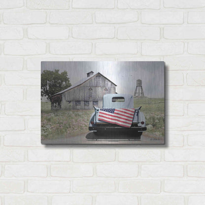Luxe Metal Art 'American Tailgating' by Lori Deiter, Metal Wall Art,24x16