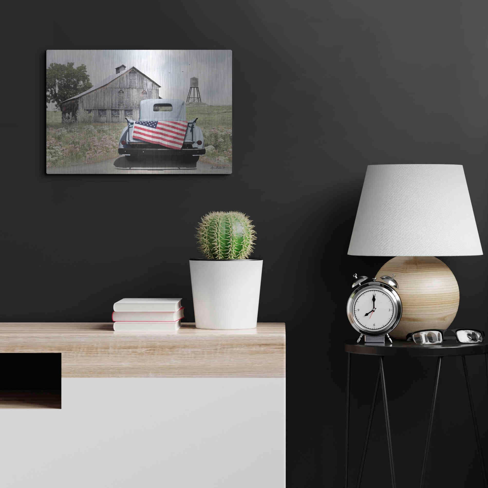 Luxe Metal Art 'American Tailgating' by Lori Deiter, Metal Wall Art,24x16