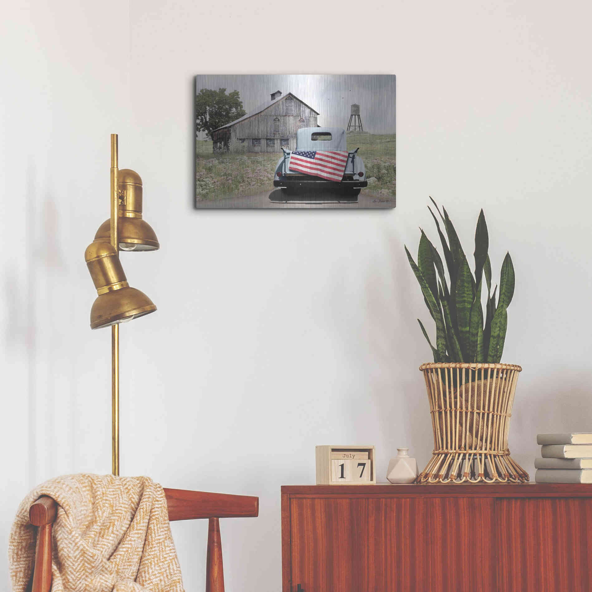 Luxe Metal Art 'American Tailgating' by Lori Deiter, Metal Wall Art,24x16