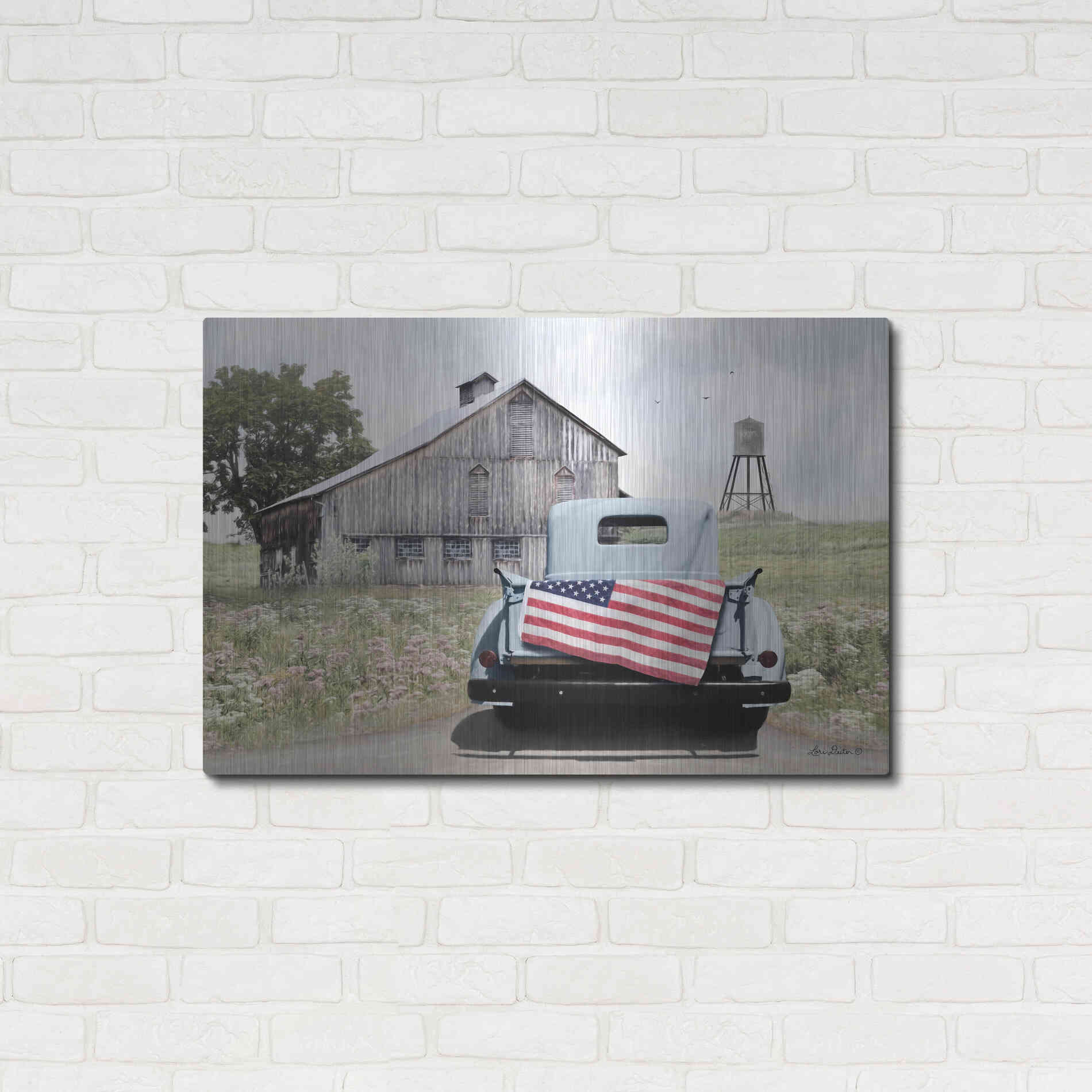 Luxe Metal Art 'American Tailgating' by Lori Deiter, Metal Wall Art,36x24