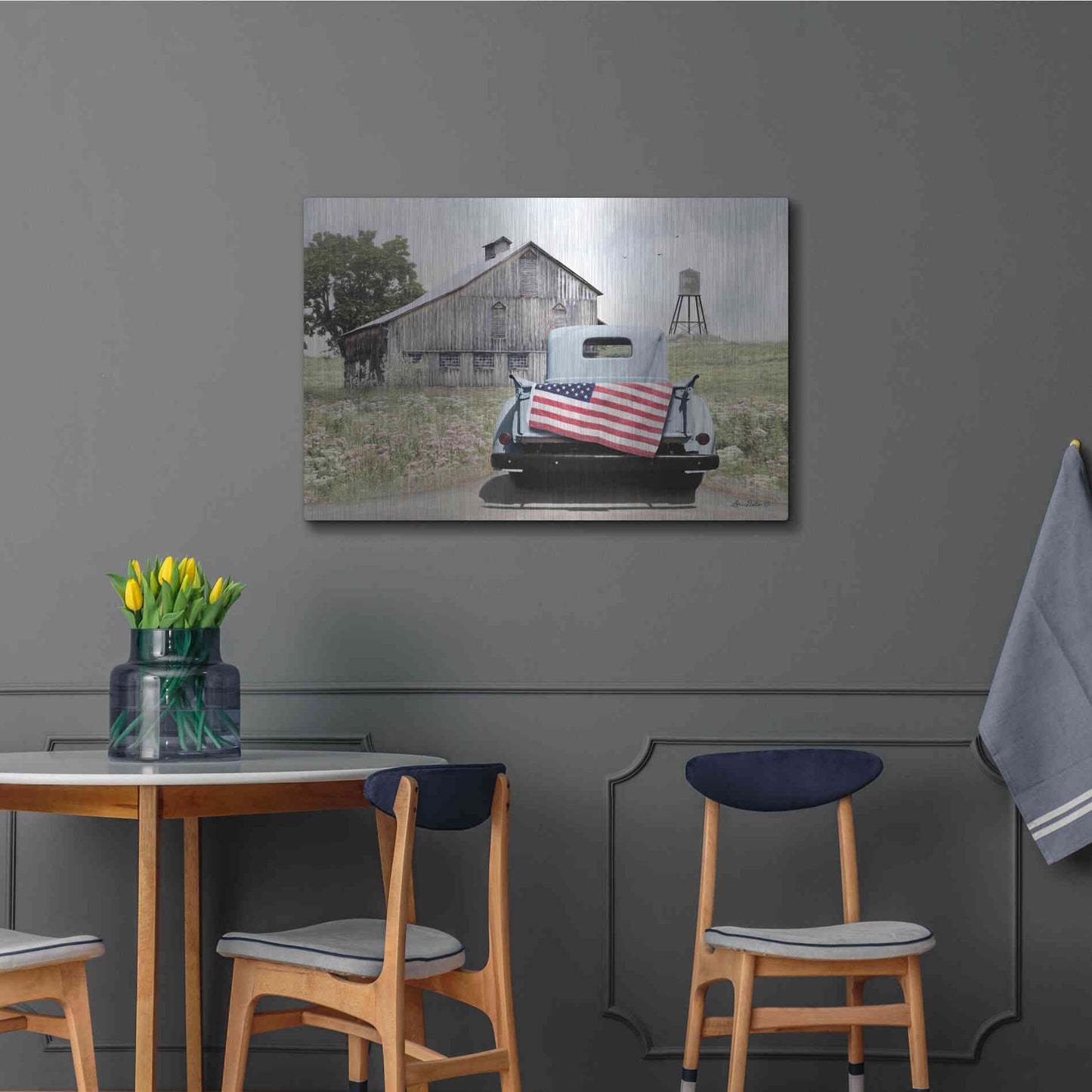 Luxe Metal Art 'American Tailgating' by Lori Deiter, Metal Wall Art,36x24