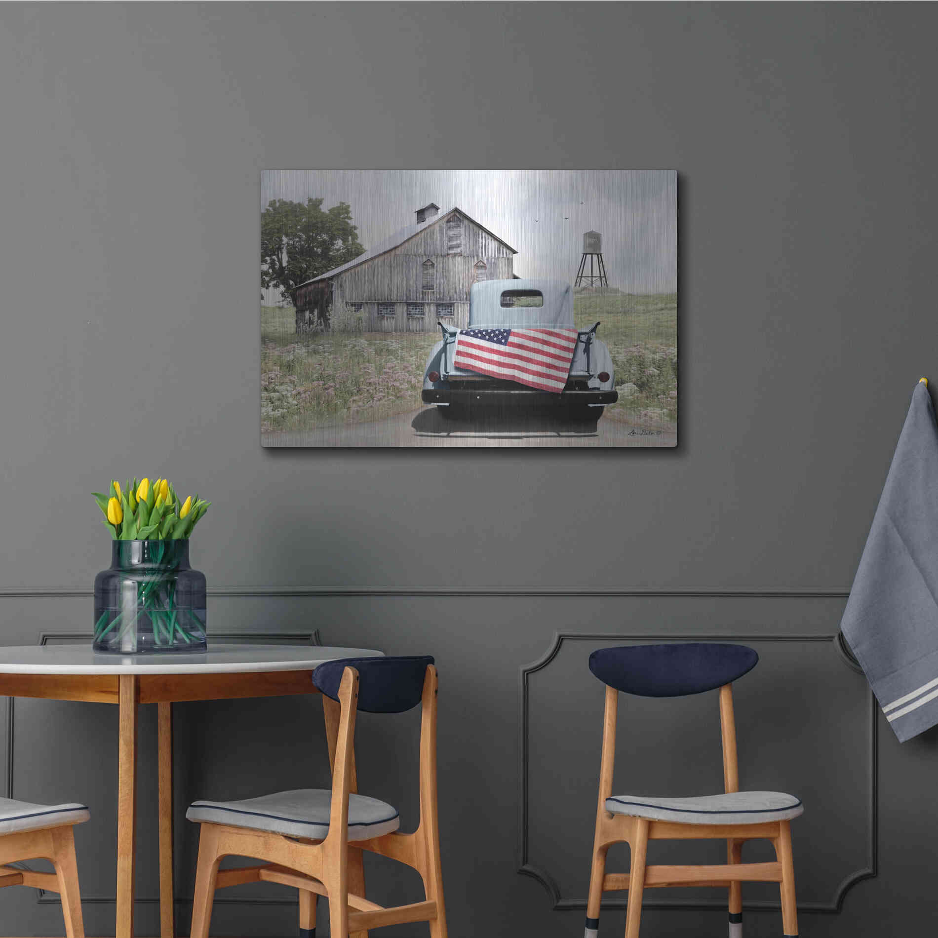 Luxe Metal Art 'American Tailgating' by Lori Deiter, Metal Wall Art,36x24