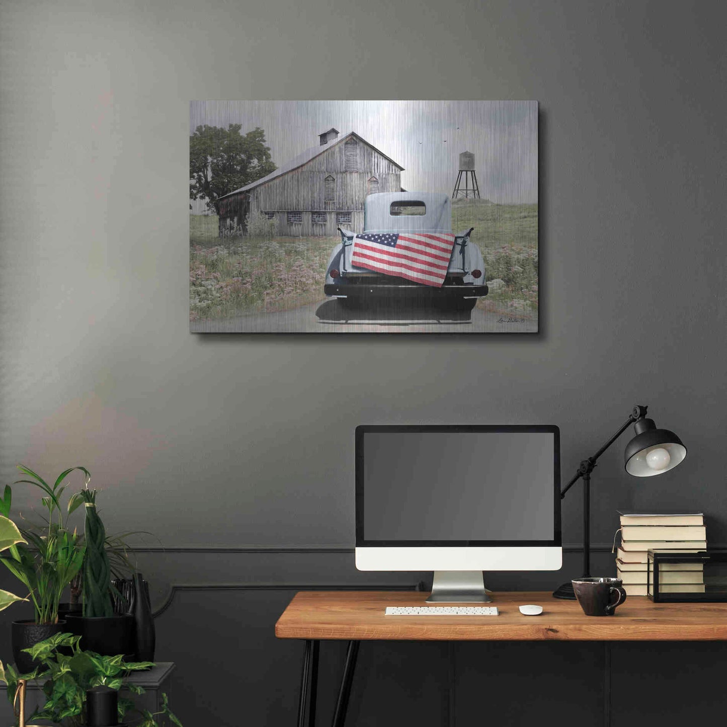 Luxe Metal Art 'American Tailgating' by Lori Deiter, Metal Wall Art,36x24