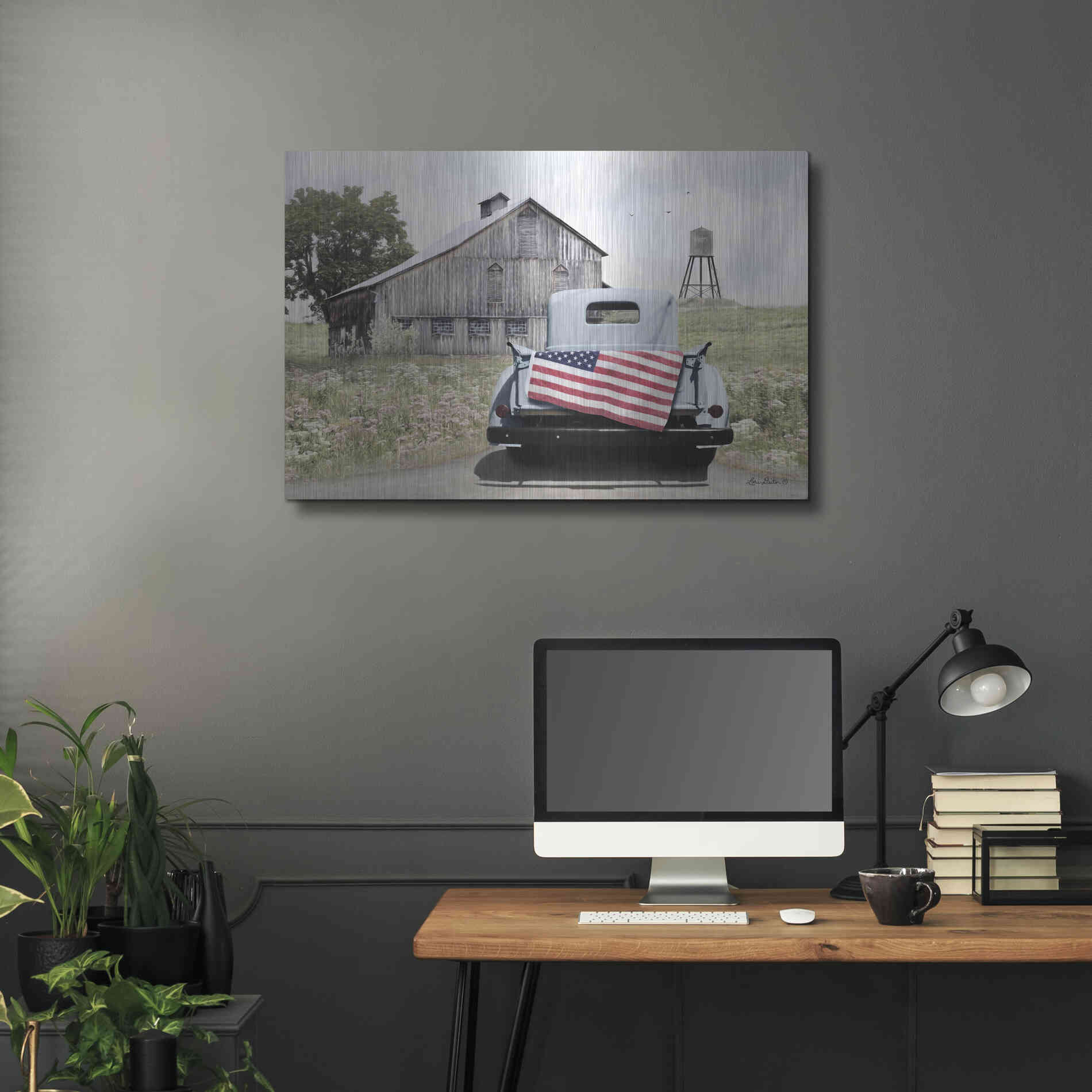 Luxe Metal Art 'American Tailgating' by Lori Deiter, Metal Wall Art,36x24