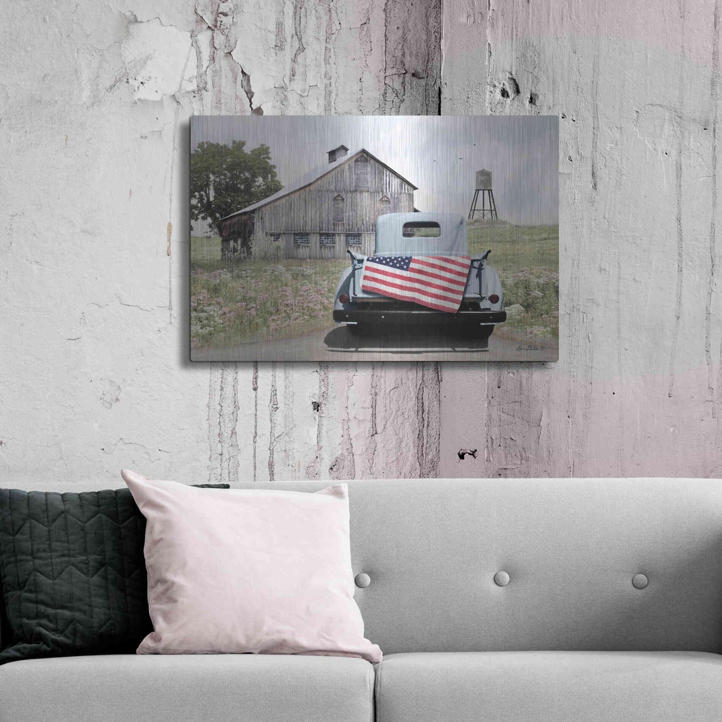 Luxe Metal Art 'American Tailgating' by Lori Deiter, Metal Wall Art,36x24