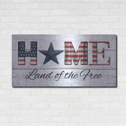 Luxe Metal Art 'Home - Land of the Free' by Lori Deiter, Metal Wall Art,48x24