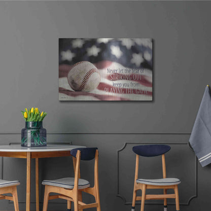 Luxe Metal Art 'Baseball - Playing the Game' by Lori Deiter, Metal Wall Art,36x24