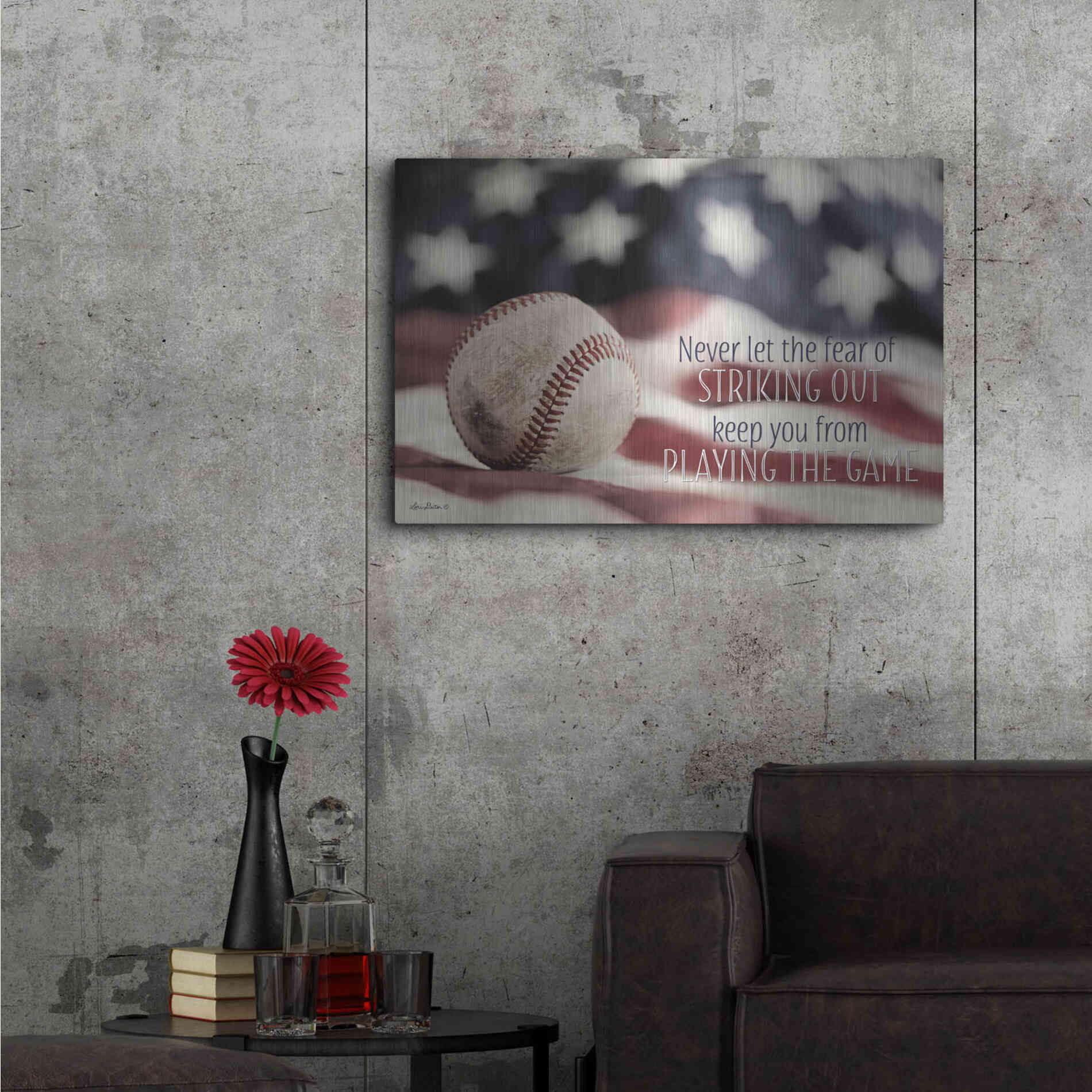 Luxe Metal Art 'Baseball - Playing the Game' by Lori Deiter, Metal Wall Art,36x24