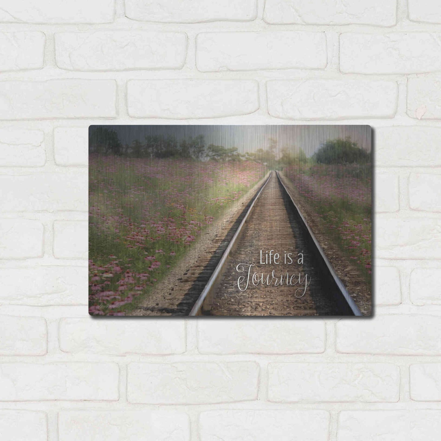 Luxe Metal Art 'Life is a Journey' by Lori Deiter, Metal Wall Art,16x12