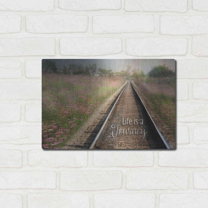 Luxe Metal Art 'Life is a Journey' by Lori Deiter, Metal Wall Art,16x12