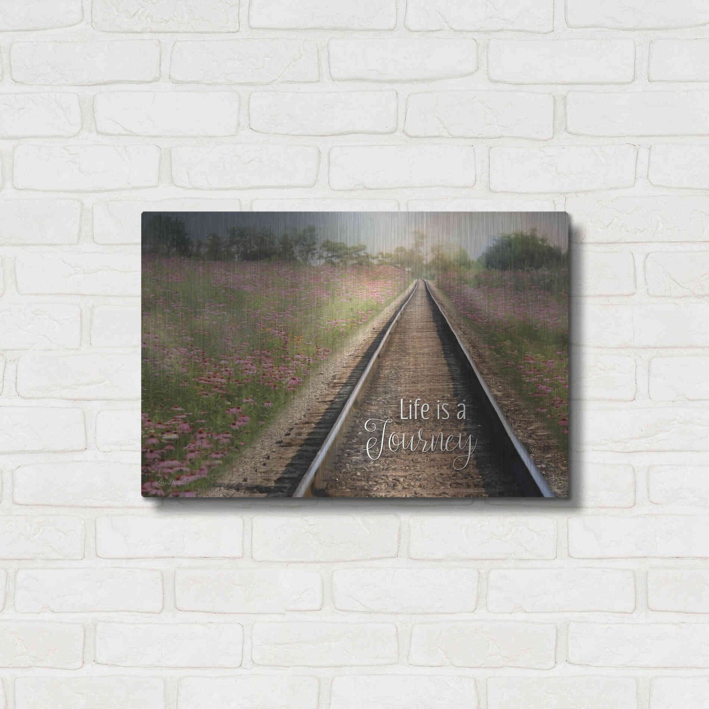 Luxe Metal Art 'Life is a Journey' by Lori Deiter, Metal Wall Art,24x16