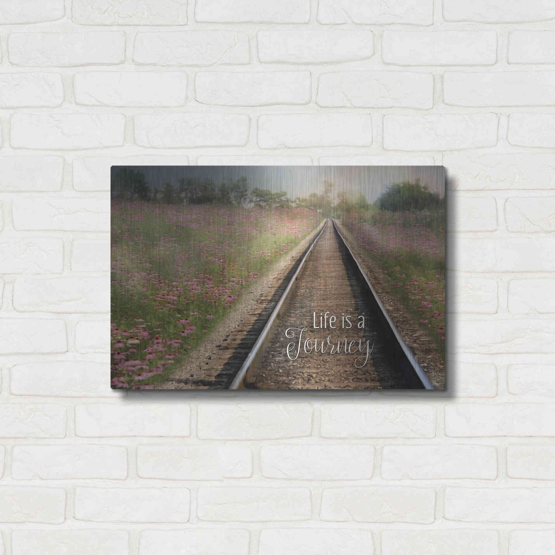 Luxe Metal Art 'Life is a Journey' by Lori Deiter, Metal Wall Art,24x16