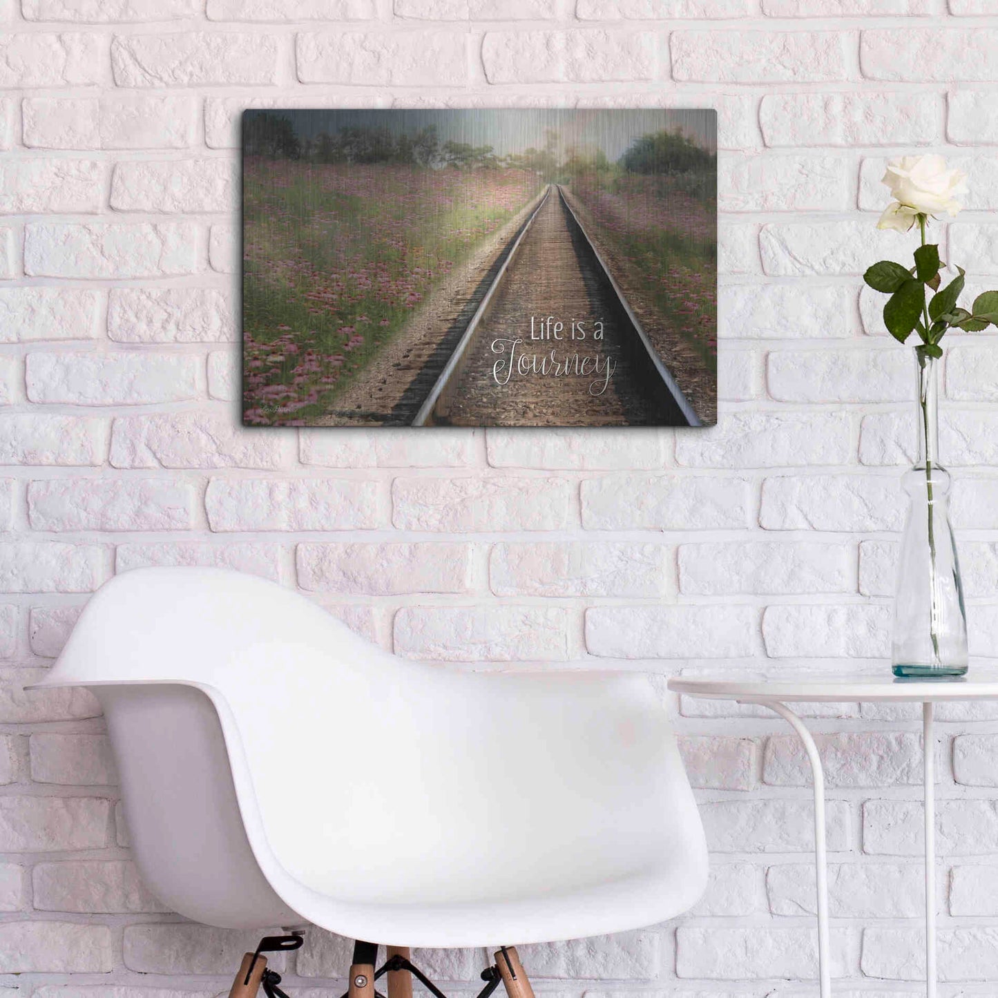 Luxe Metal Art 'Life is a Journey' by Lori Deiter, Metal Wall Art,24x16