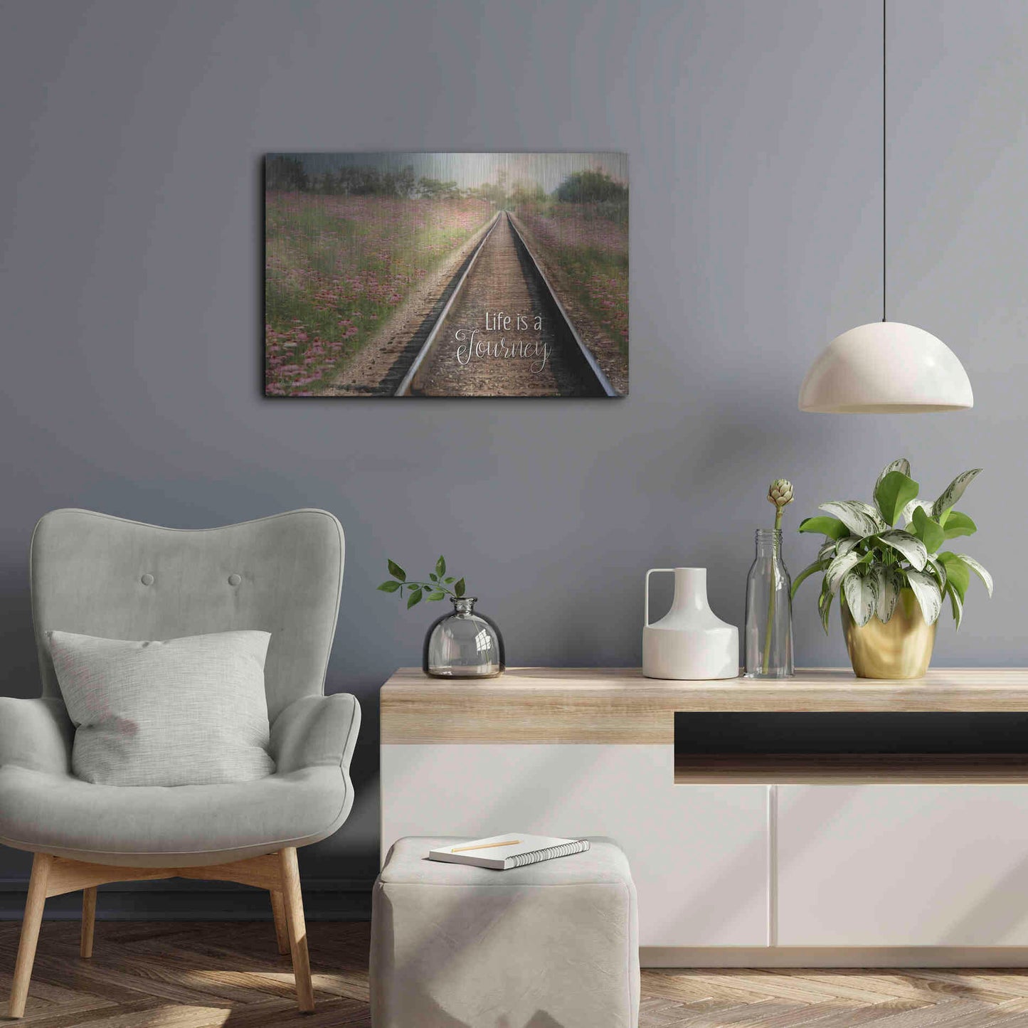 Luxe Metal Art 'Life is a Journey' by Lori Deiter, Metal Wall Art,24x16