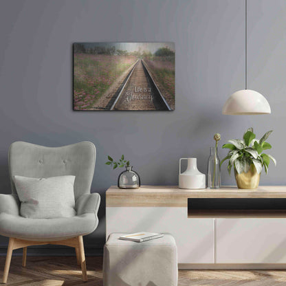 Luxe Metal Art 'Life is a Journey' by Lori Deiter, Metal Wall Art,24x16