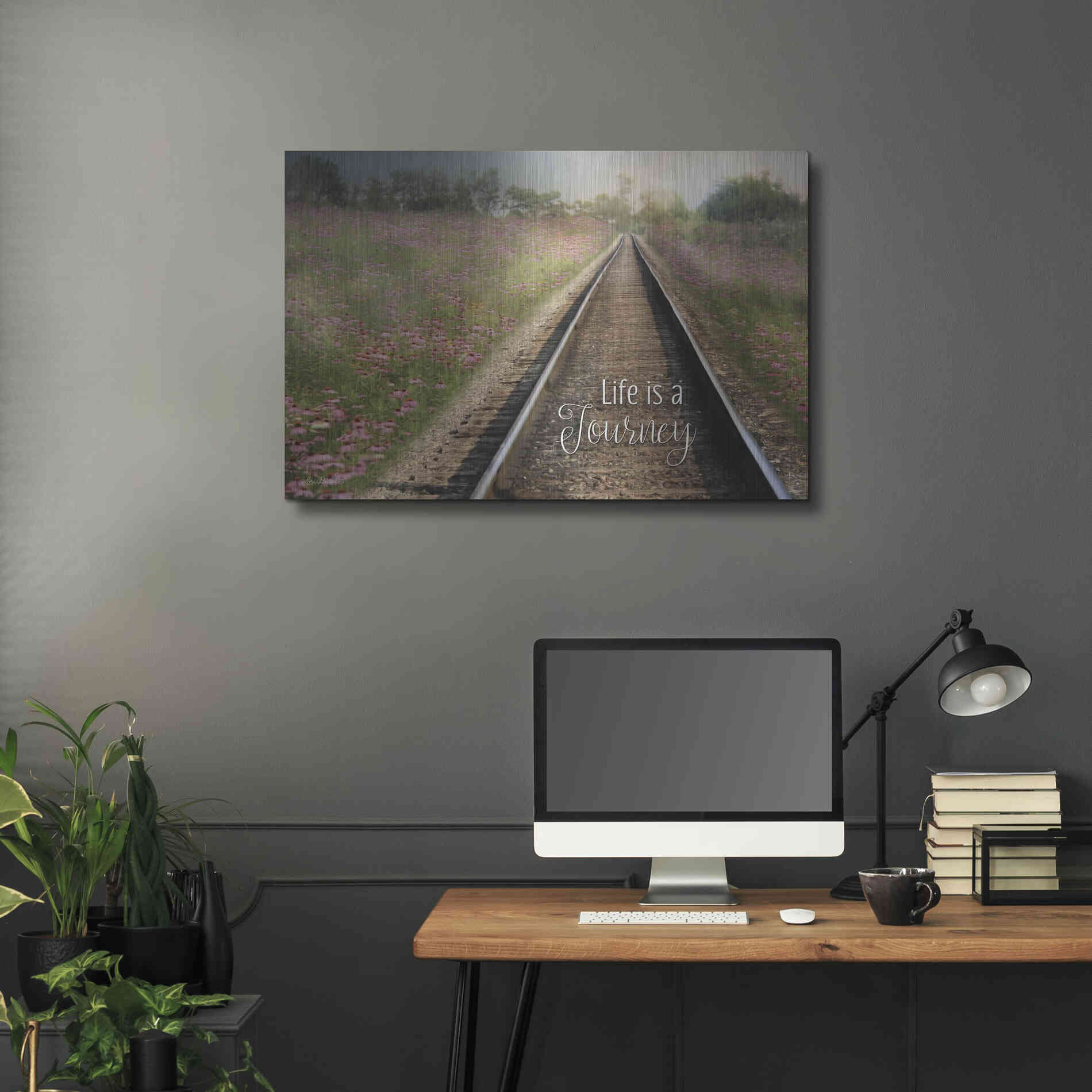 Luxe Metal Art 'Life is a Journey' by Lori Deiter, Metal Wall Art,36x24