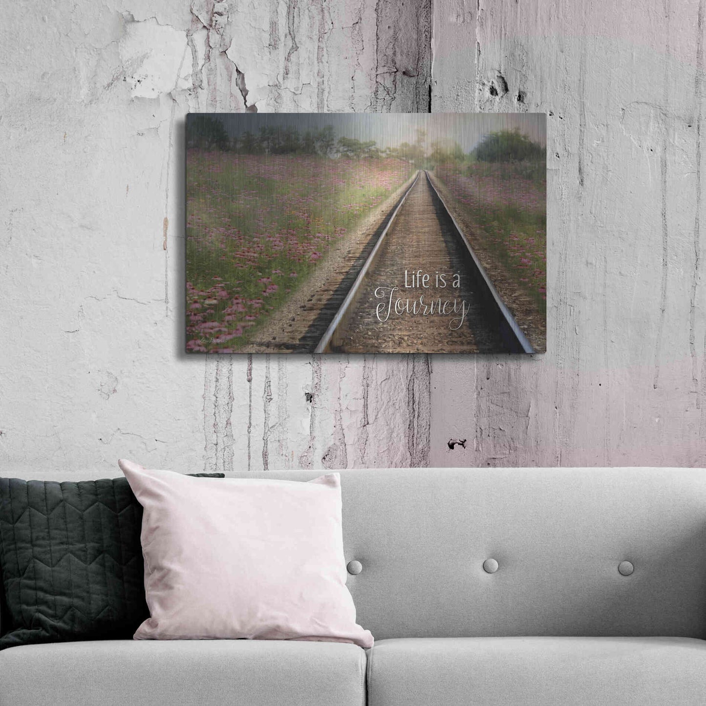 Luxe Metal Art 'Life is a Journey' by Lori Deiter, Metal Wall Art,36x24