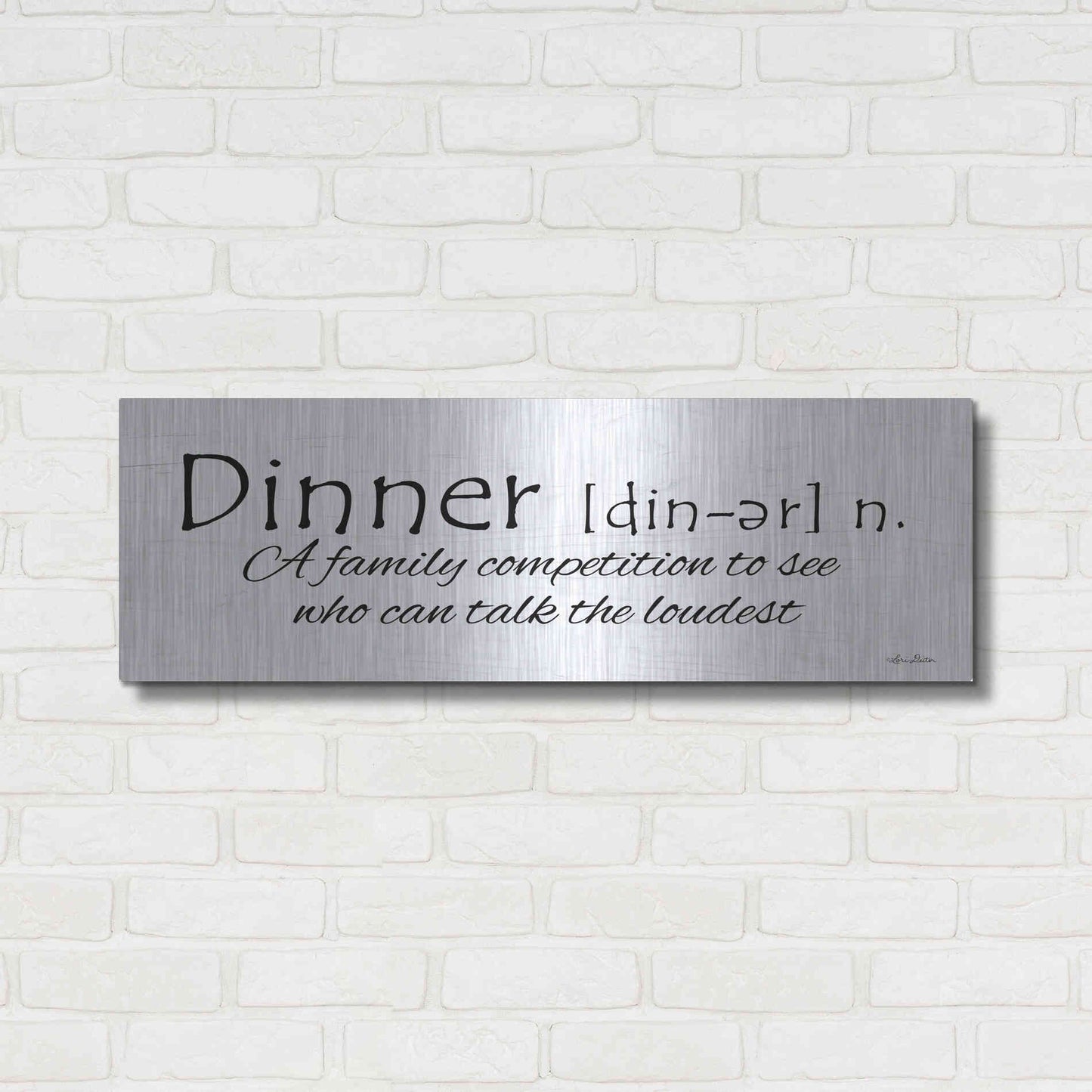 Luxe Metal Art 'Dinner Competition' by Lori Deiter, Metal Wall Art,36x12