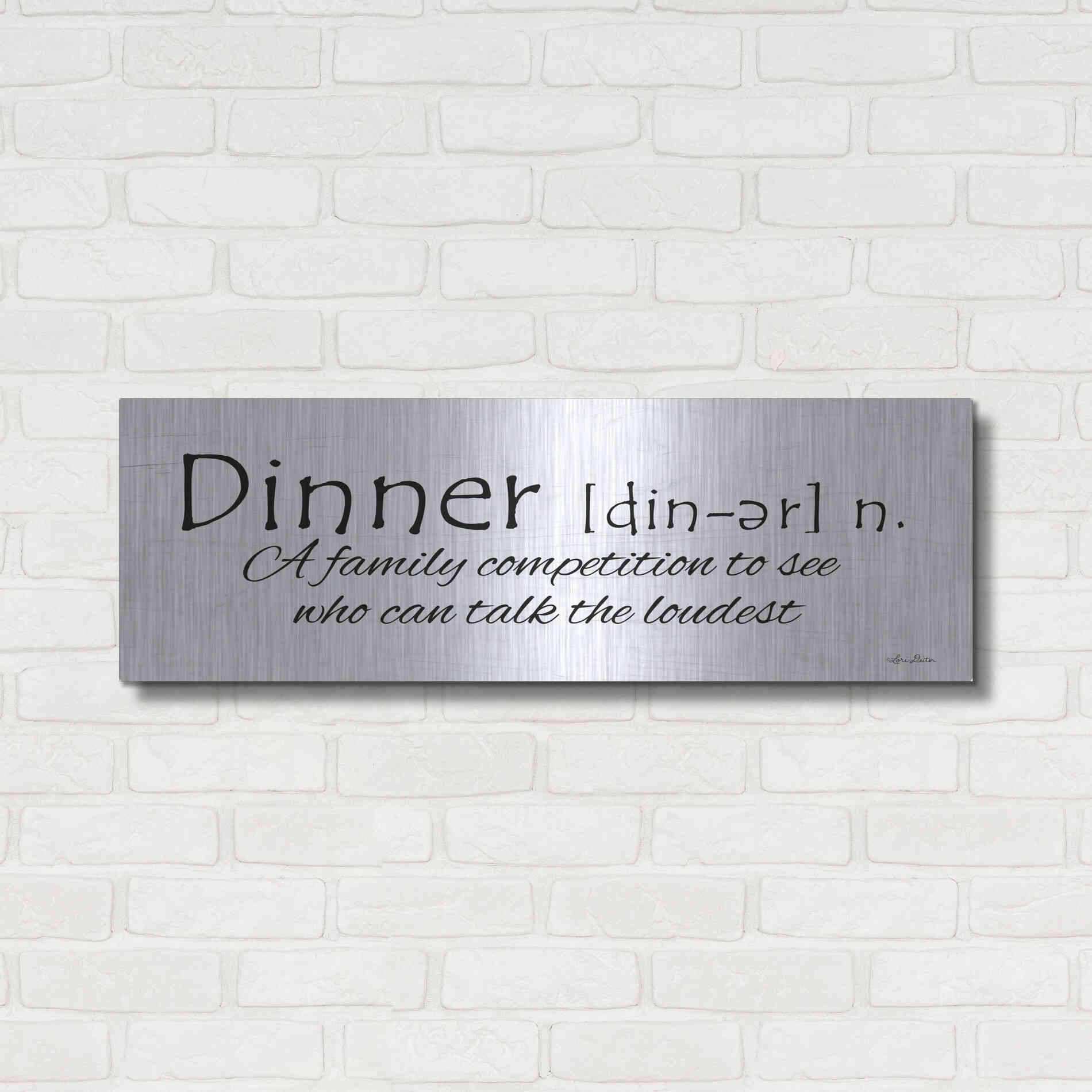 Luxe Metal Art 'Dinner Competition' by Lori Deiter, Metal Wall Art,36x12