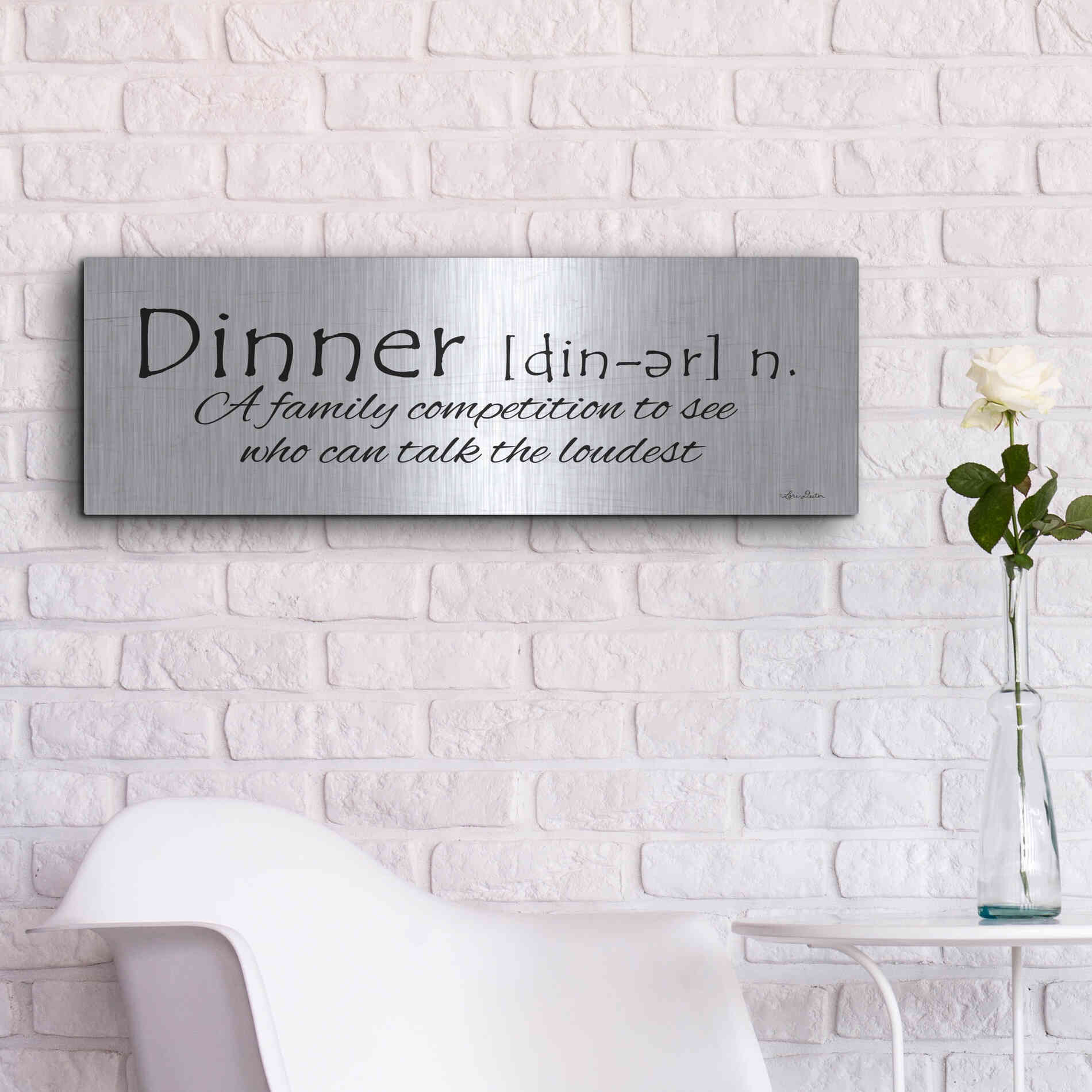Luxe Metal Art 'Dinner Competition' by Lori Deiter, Metal Wall Art,36x12