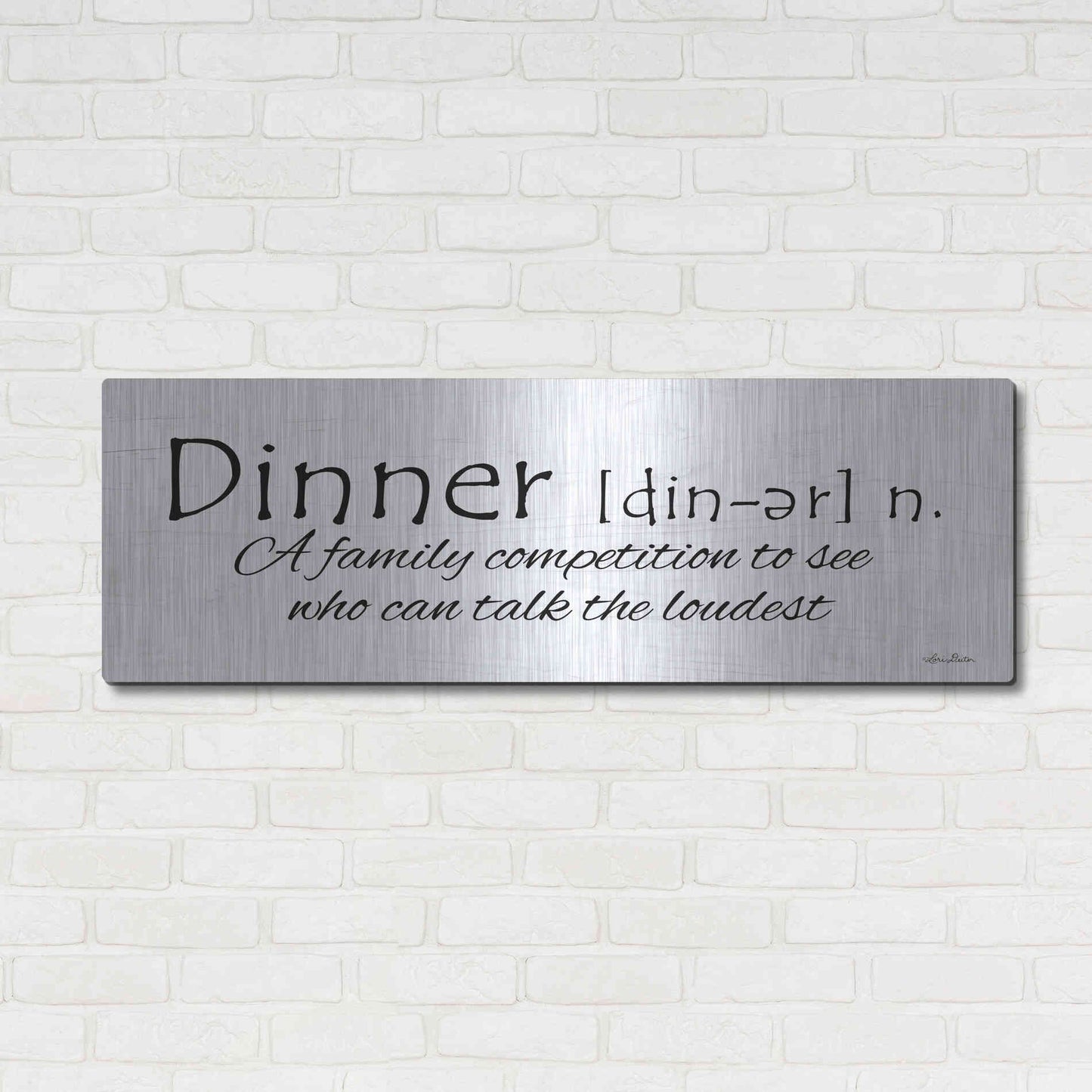Luxe Metal Art 'Dinner Competition' by Lori Deiter, Metal Wall Art,48x16