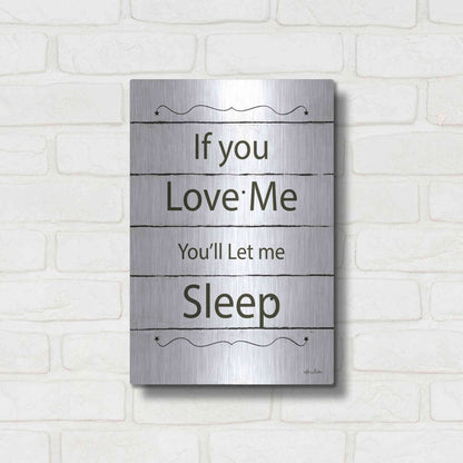 Luxe Metal Art 'Let Me Sleep' by Lori Deiter, Metal Wall Art,12x16