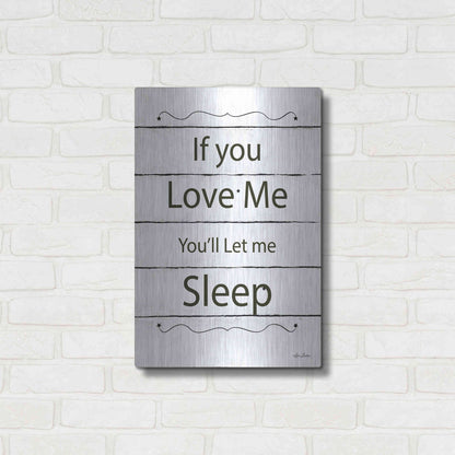Luxe Metal Art 'Let Me Sleep' by Lori Deiter, Metal Wall Art,16x24