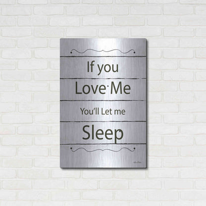 Luxe Metal Art 'Let Me Sleep' by Lori Deiter, Metal Wall Art,24x36