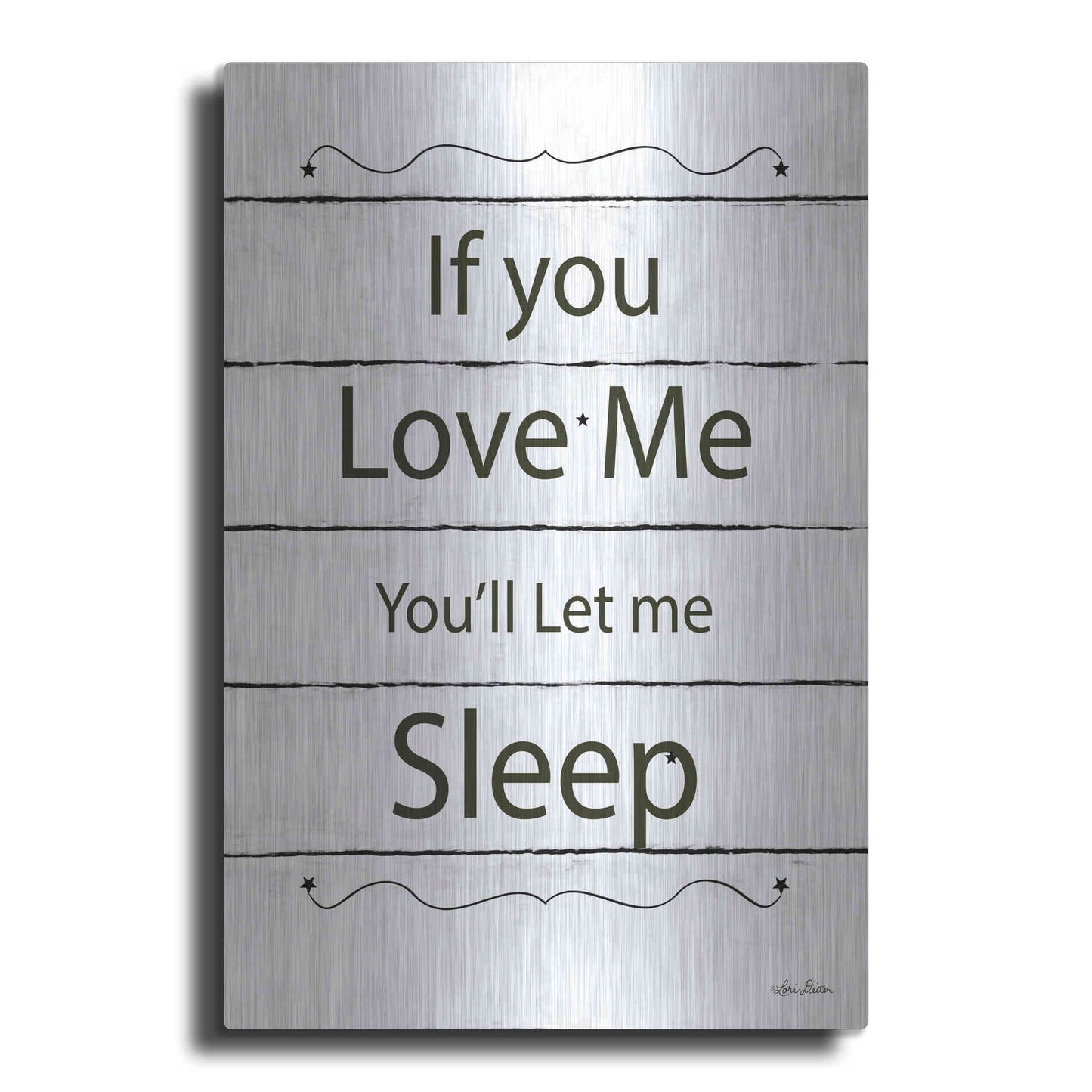 Luxe Metal Art 'Let Me Sleep' by Lori Deiter, Metal Wall Art