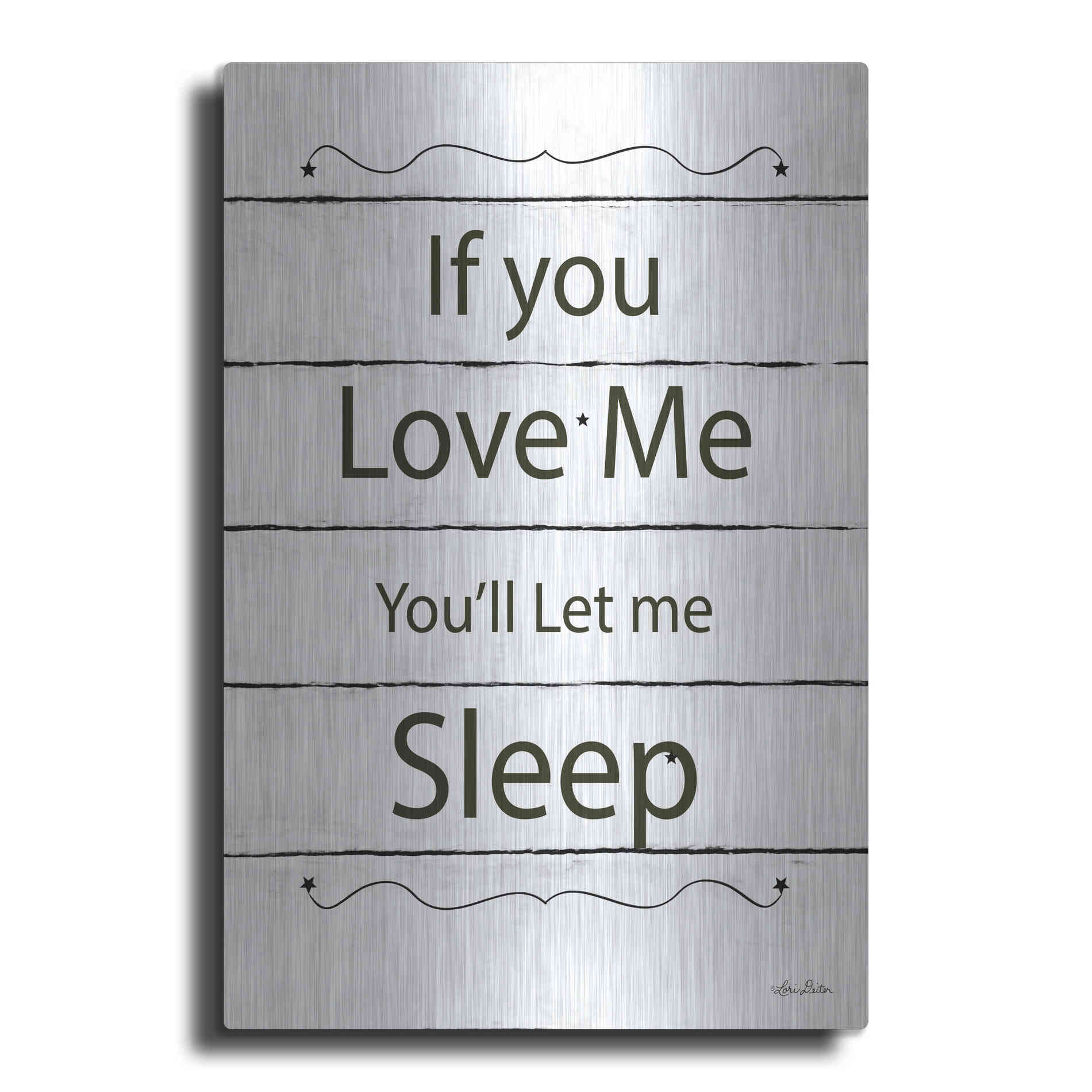 Luxe Metal Art 'Let Me Sleep' by Lori Deiter, Metal Wall Art