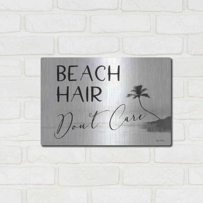 Luxe Metal Art 'Beach Hair, Don't Care' by Lori Deiter, Metal Wall Art,16x12