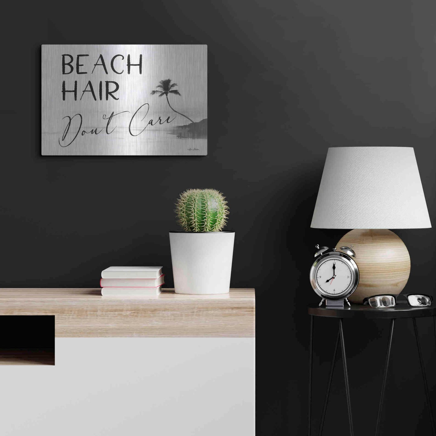 Luxe Metal Art 'Beach Hair, Don't Care' by Lori Deiter, Metal Wall Art,24x16
