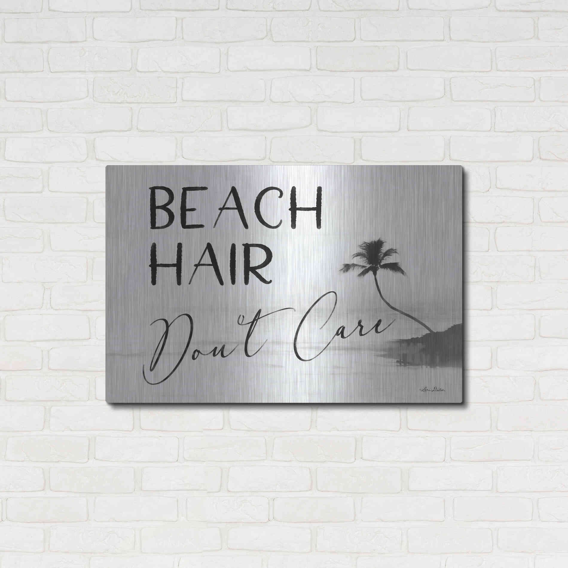 Luxe Metal Art 'Beach Hair, Don't Care' by Lori Deiter, Metal Wall Art,36x24