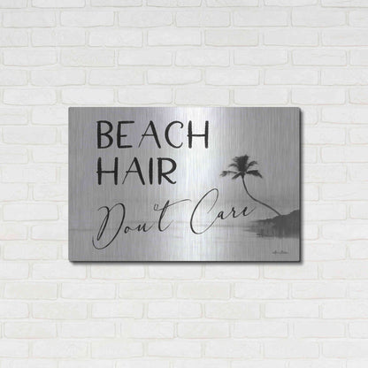 Luxe Metal Art 'Beach Hair, Don't Care' by Lori Deiter, Metal Wall Art,36x24