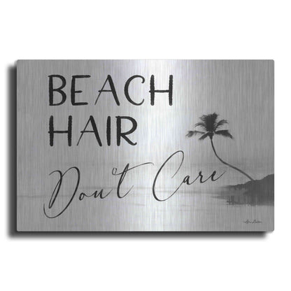 Luxe Metal Art 'Beach Hair, Don't Care' by Lori Deiter, Metal Wall Art