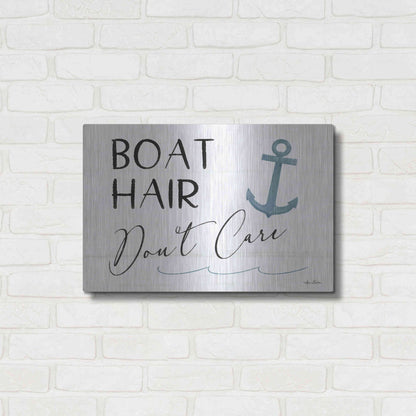 Luxe Metal Art 'Boat Hair, Don't Care' by Lori Deiter, Metal Wall Art,24x16