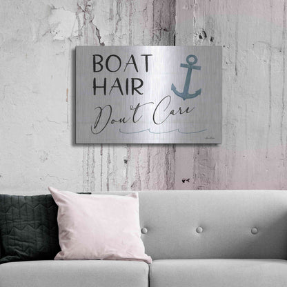 Luxe Metal Art 'Boat Hair, Don't Care' by Lori Deiter, Metal Wall Art,36x24