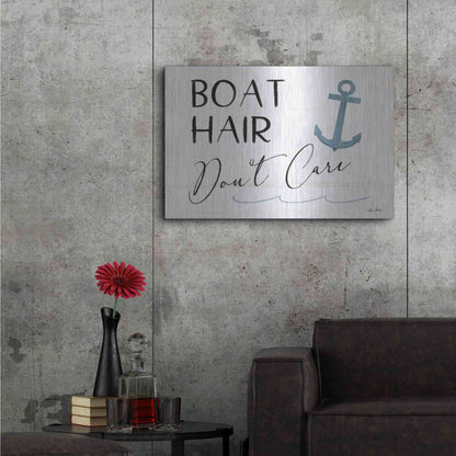 Luxe Metal Art 'Boat Hair, Don't Care' by Lori Deiter, Metal Wall Art,36x24