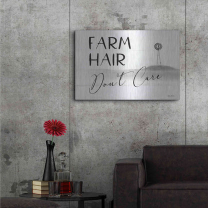 Luxe Metal Art 'Farm Hair, Don't Care' by Lori Deiter, Metal Wall Art,36x24