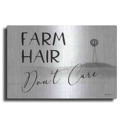 Luxe Metal Art 'Farm Hair, Don't Care' by Lori Deiter, Metal Wall Art