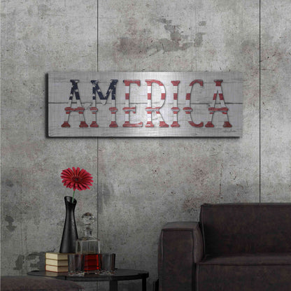 Luxe Metal Art 'America' by Lori Deiter, Metal Wall Art,48x16