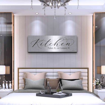 Luxe Metal Art 'Kitchen - Take It or Leave It' by Lori Deiter, Metal Wall Art,48x16