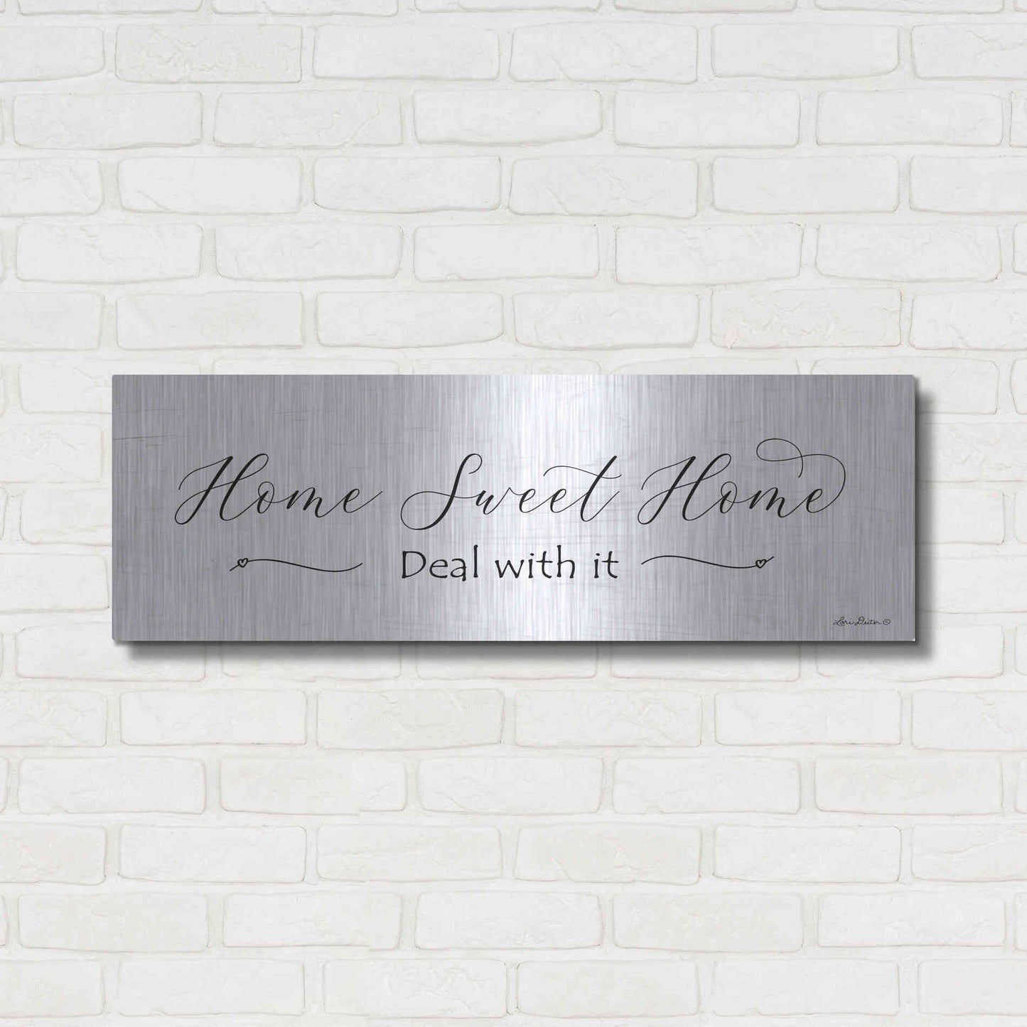 Luxe Metal Art 'Home Sweet Home' by Lori Deiter, Metal Wall Art,36x12